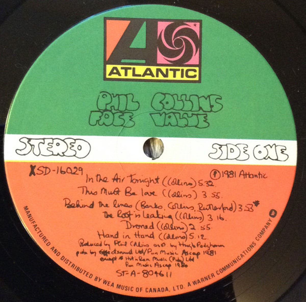 Phil Collins – Face Value - 1981 VinylPursuit.com