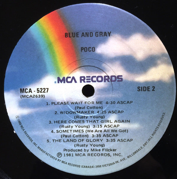 Poco – Blue And Gray - 1981 US Pressing