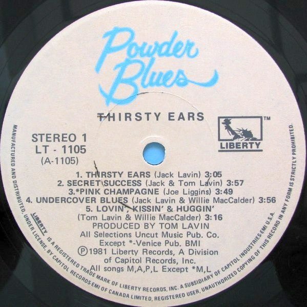 Powder Blues – Thirsty Ears - 1981 - Vinyl Pursuit Inc