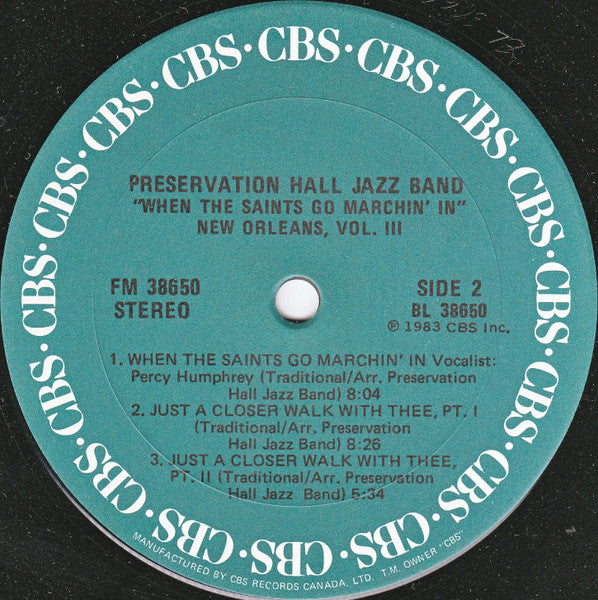 Preservation Hall Jazz Band – When The Saints Go Marching In - New Orleans Vol III