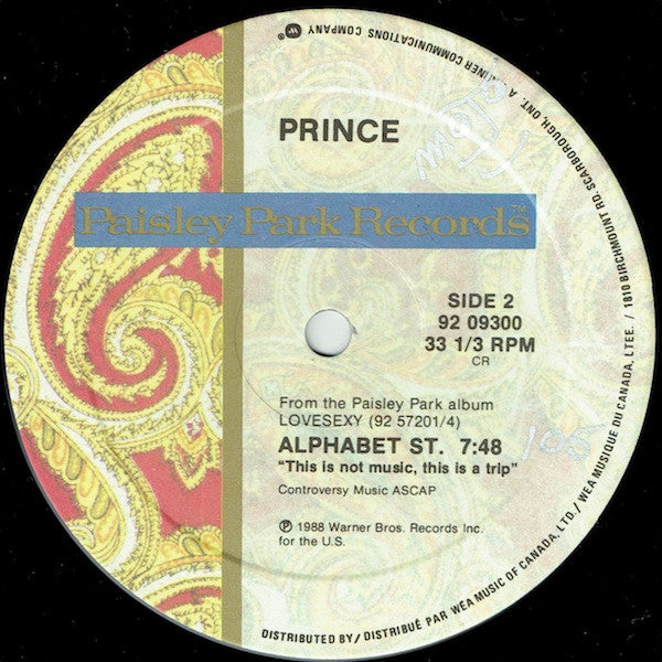 Prince – Alphabet St -  1988 Original Pressing