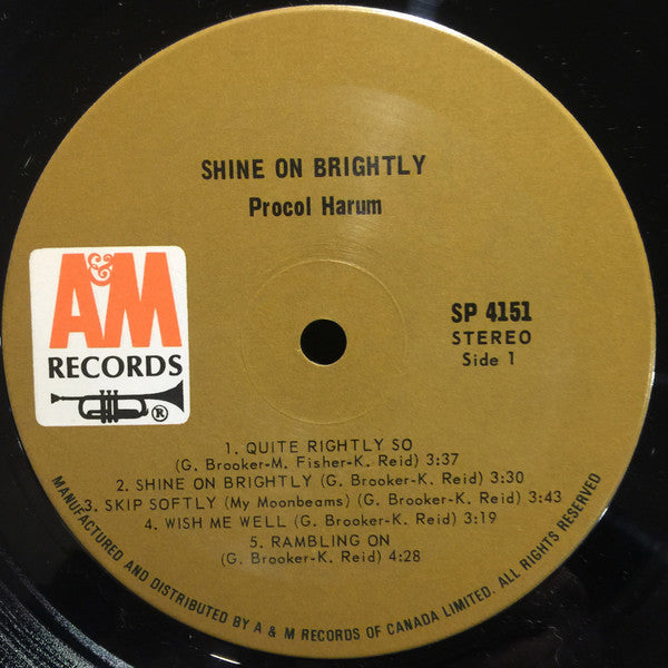 Procol Harum – Shine On Brightly -  1971 Pressing Vinyl Pursuit Inc