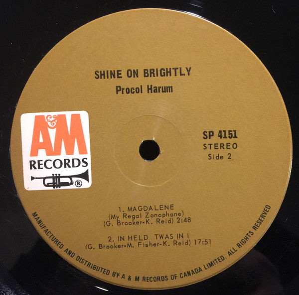 Procol Harum – Shine On Brightly -  1971 Pressing Vinyl Pursuit Inc