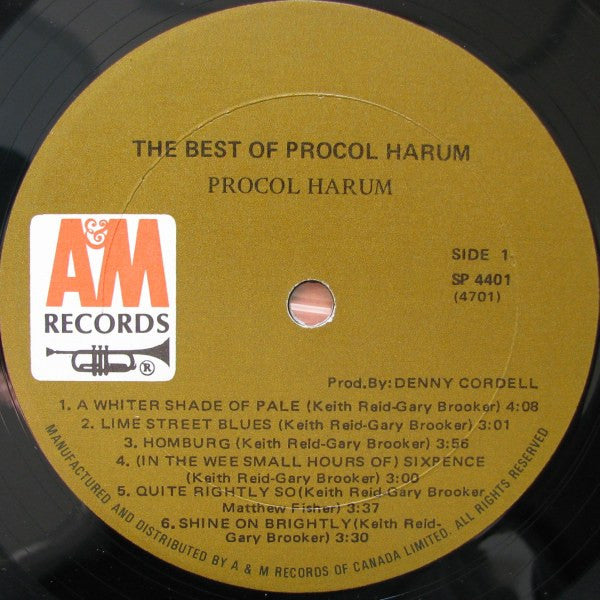 Procol Harum – The Best Of Procol Harum - 1972 Original!