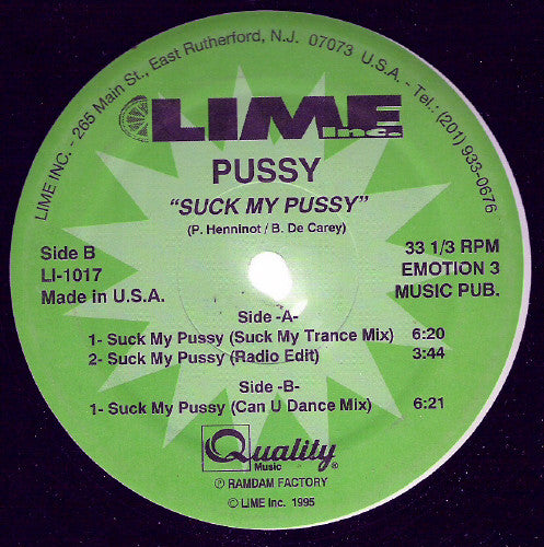 Pussy – Suck My Pussy - Vinyl Pursuit Inc