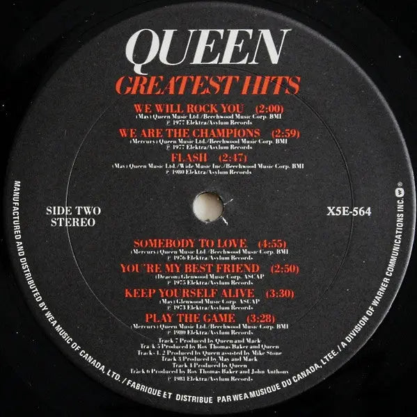 Queen – Greatest Hits - 1981 Original Vinyl Pursuit Inc