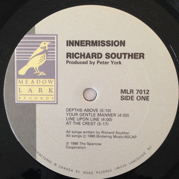 Richard Souther – Innermission - 1986 Demo Pressing