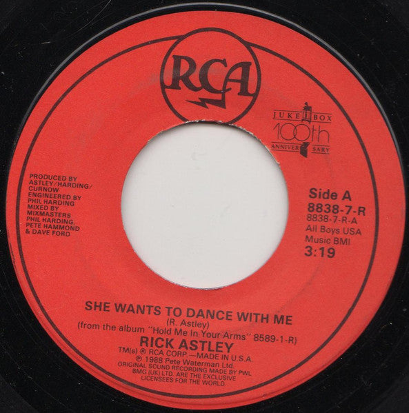 Rick Astley – She Wants To Dance With Me US Pressing