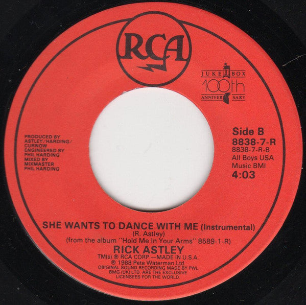 Rick Astley – She Wants To Dance With Me US Pressing