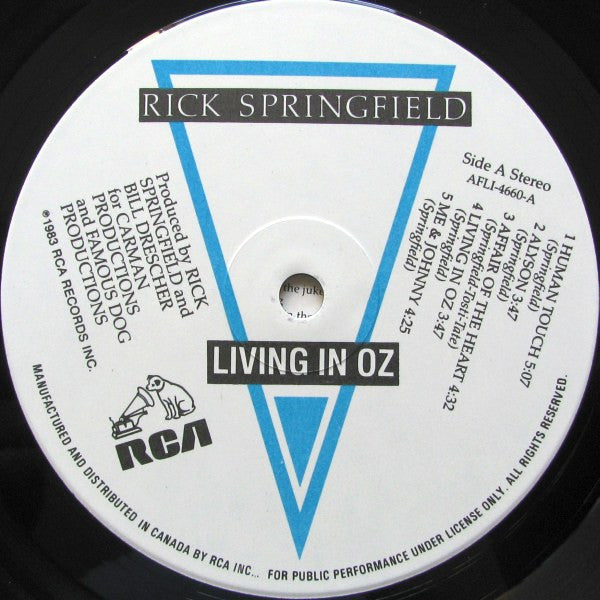 Rick Springfield – Living In Oz - 1983 Original Pressing