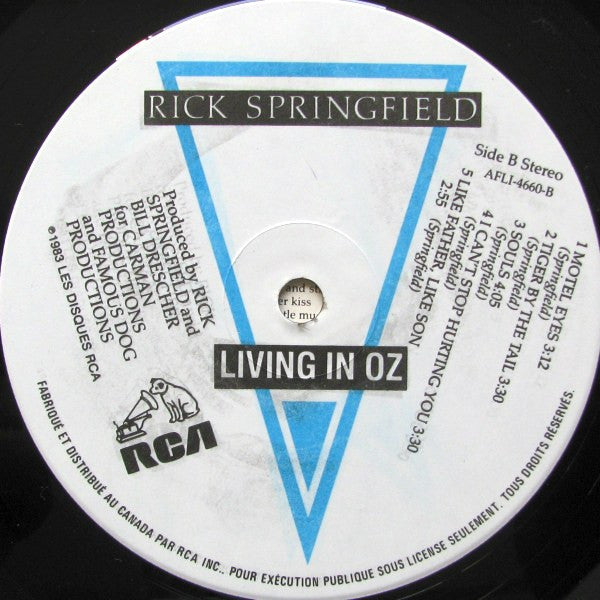 Rick Springfield – Living In Oz - 1983 Original Pressing