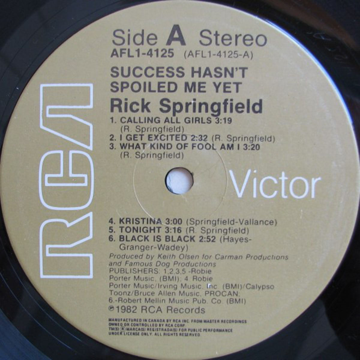 Rick Springfield – Success Hasn't Spoiled Me Yet - 1982