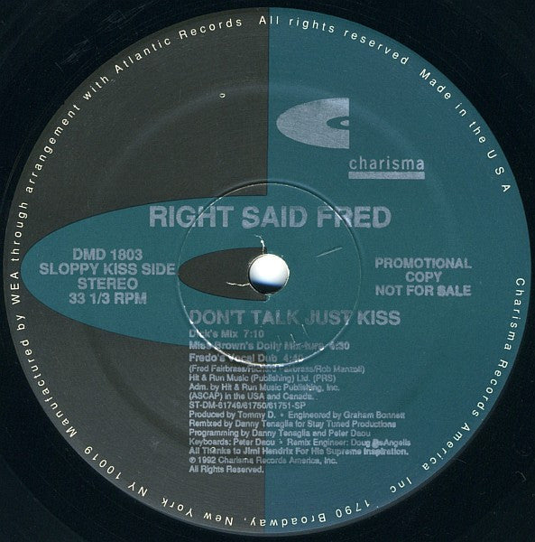 Right Said Fred – Don't Talk Just Kiss - US 1992 Original Promo - Bargain! - Vinyl Pursuit Inc
