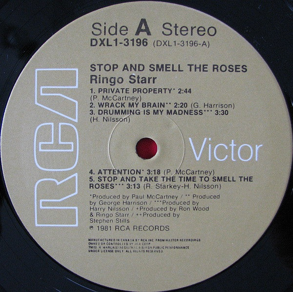 Ringo Starr Stop And Smell The Roses Vinyl Pursuit Inc 2377