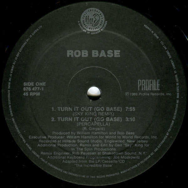 Rob Base – Turn It Out (Go Base) -  1989 Original Pressing Vinyl Pursuit Inc