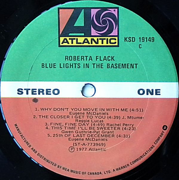 Roberta Flack – Blue Lights In The Basement - 1977 Original - Vinyl Pursuit Inc