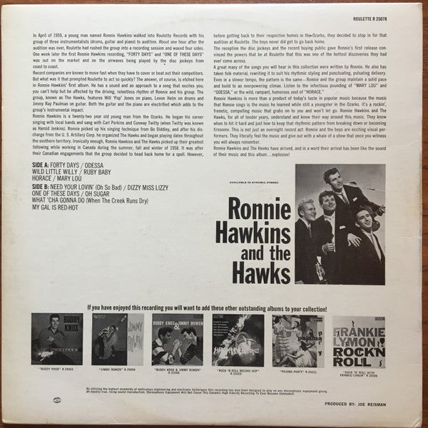 Ronnie Hawkins – Ronnie Hawkins - 1964 Mono Pressing - Vinyl Pursuit Inc