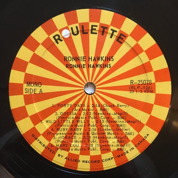 Ronnie Hawkins – Ronnie Hawkins - 1964 Mono Pressing - Vinyl Pursuit Inc