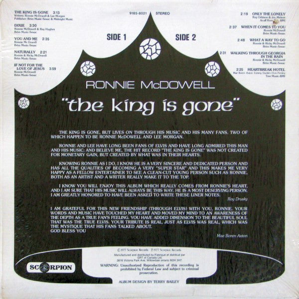 Ronnie McDowell – The King Is Gone