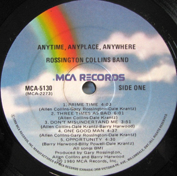 Rossington Collins Band – Anytime, Anyplace, Anywhere - 1980