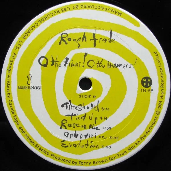 Rough Trade – O Tempora! O Mores! - 1984 Original Vinyl Pursuit Inc