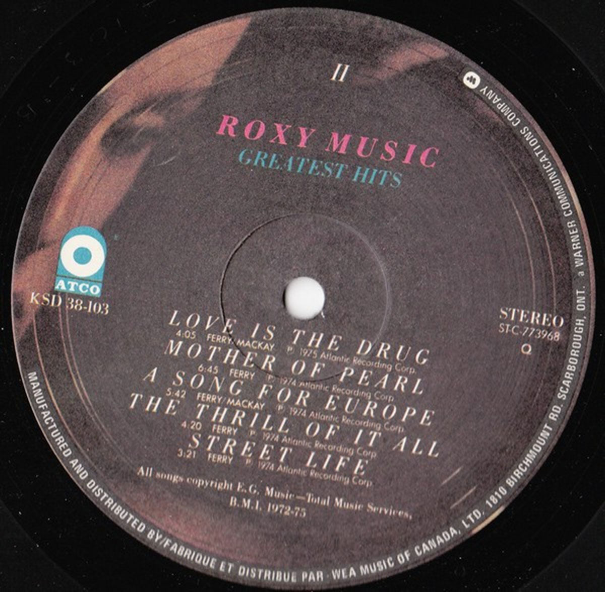 Roxy Music – Greatest Hits - 1977 Original! VinylPursuit.com
