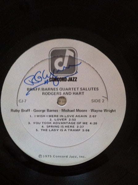 Ruby Braff / George Barnes Quartet – Salute to Rodgers And Hart - US 1975 US Original - Vinyl Pursuit Inc