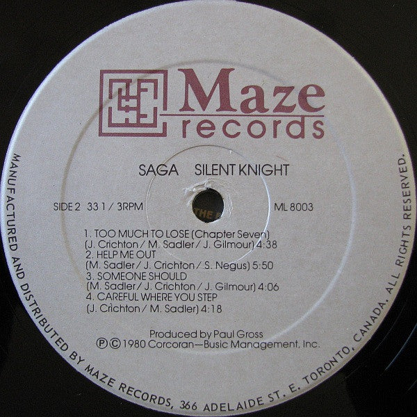 Saga – Silent Knight - 1980 Original