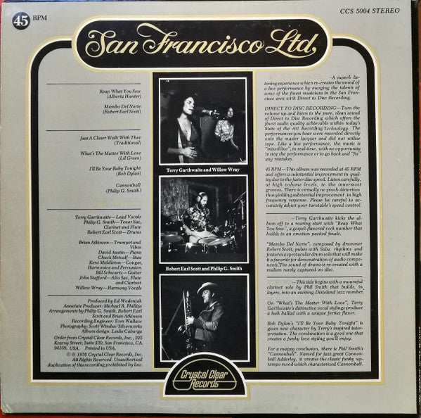 San Francisco Ltd. – San Francisco Ltd. US Pressing