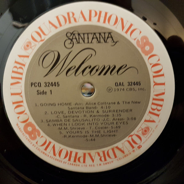 Santana – Welcome - 1974 Quadraphonic Pressing!