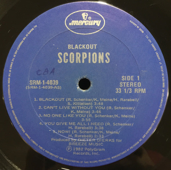 Scorpions – Blackout - 1982 Original!