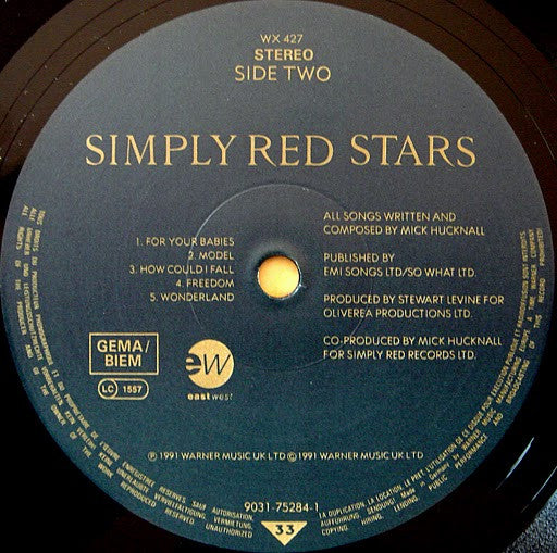 Simply Red – Stars - 1991 UK & European Pressing
