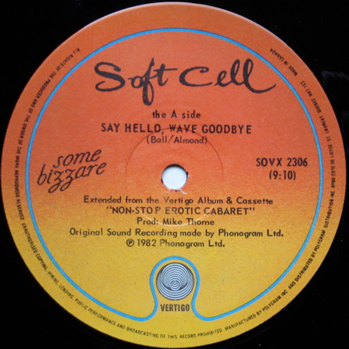 Soft Cell – Say Hello Wave Goodbye - 1982 – Vinyl Pursuit Inc