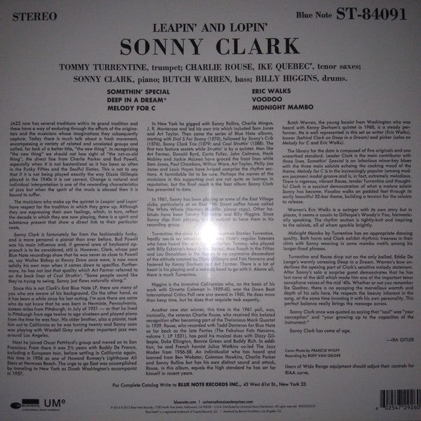 Sonny Clark – Leapin' And Lopin' - US Pressing, Remastered in Shrinkwrap