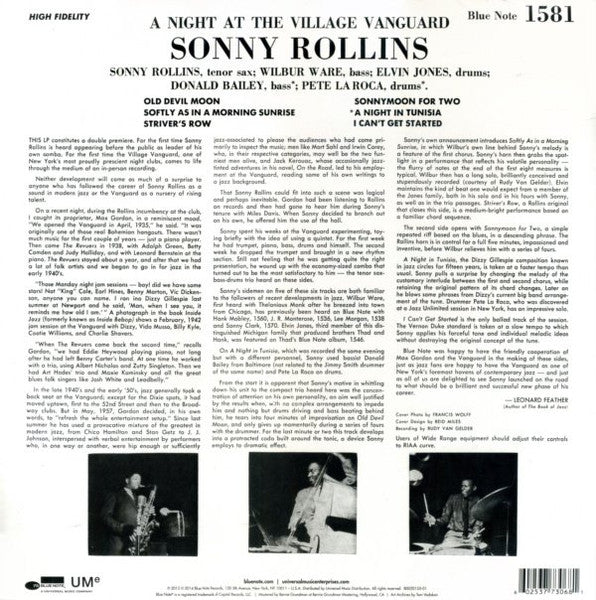 Sonny Rollins – A Night At The "Village Vanguard" - Remastered Mono Blue Note in Shrinkwrap