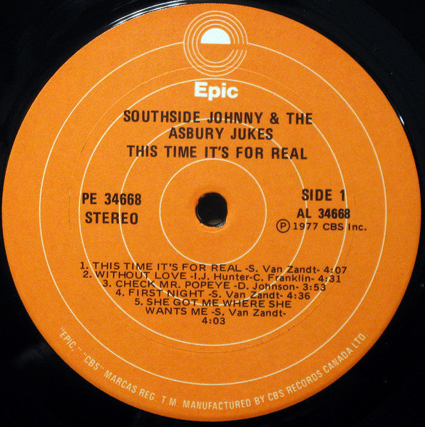 Southside Johnny And The Asbury Jukes – This Time It's For Real