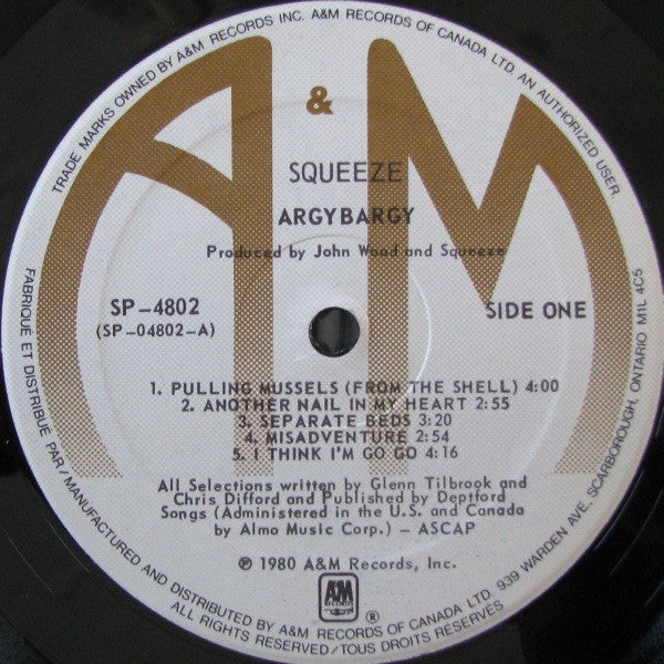 Squeeze – Argybargy - 1980 Original Pressing