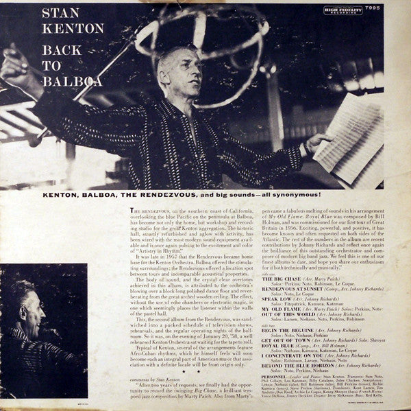 Stan Kenton – Back To Balboa - 1958 US Pressing