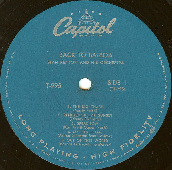 Stan Kenton – Back To Balboa - 1958 US Pressing