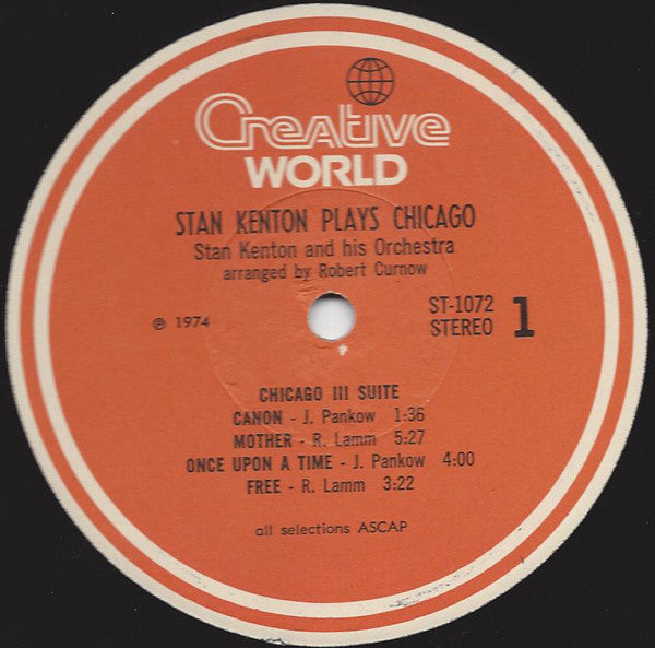 Stan Kenton – Plays Chicago - 1974 US Pressing