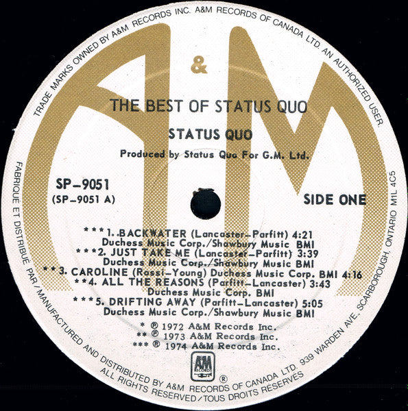 Status Quo – The Best Of Status Quo - 1980 Original !