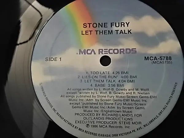 Stone Fury – Let Them Talk - 1986 Original Vinyl Pursuit Inc