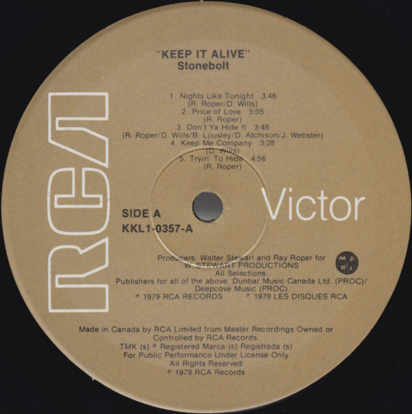 Stonebolt – Keep It Alive - 1980 Original