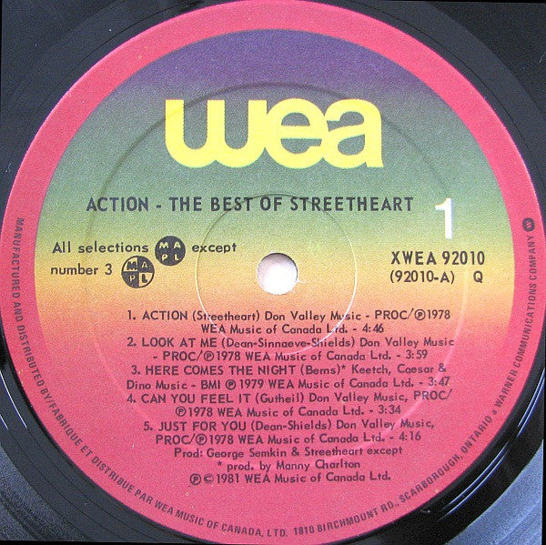 Streetheart – Action - The Best Of Streetheart - 1981 Original Pressing