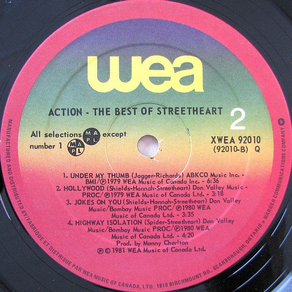 Streetheart – Action - The Best Of Streetheart - 1981 Original Pressing