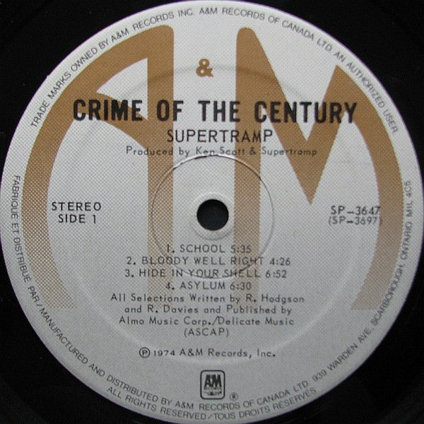 Supertramp – Crime Of The Century – Vinyl Pursuit Inc