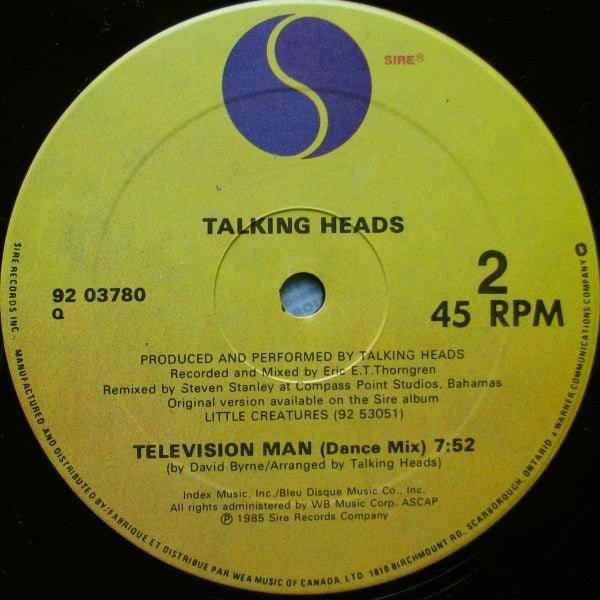 Talking Heads – And She Was - 1985 Original - Vinyl Pursuit Inc