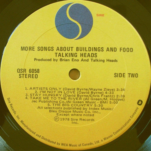 Talking Heads – More Songs About Buildings And Food