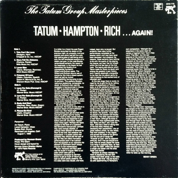 Tatum • Hampton • Rich – Again!  The Tatum Group Masterpieces -  1979 Original