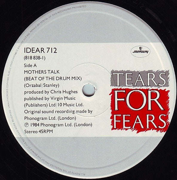 Tears For Fears – Mothers Talk (Beat Of The Drum Mix) UK Pressing